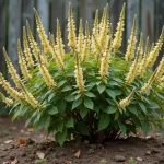 Arbre à papillon qui ne fleurit pas avec des tiges clairsemées et un sol compact dans un jardin négligé